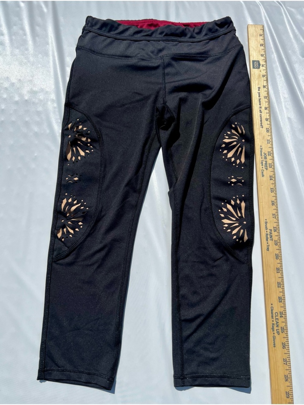 Catherine Malandrino Black Capris with tan leg accents size M